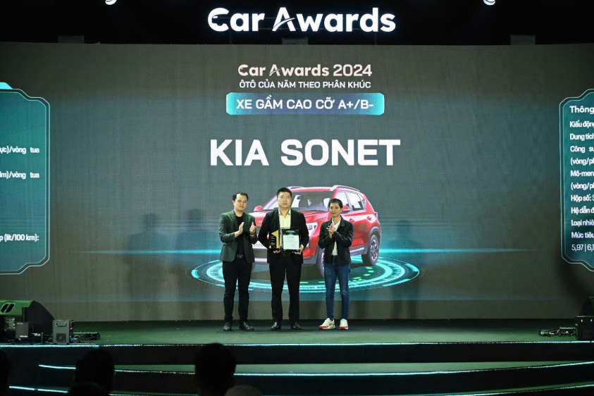 Kia New Sonet nhận giải thưởng Xe gầm cao cỡ A+/B- của năm tại Car Awards 2024